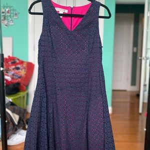 Navy Blue Dress with a Pink Lining
